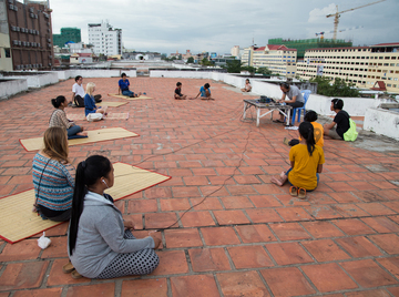 Yan Jun, Micro Feedback White Building Rooftop, 2015_poster