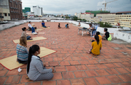 Yan Jun, Micro Feedback White Building Rooftop, 2015_poster